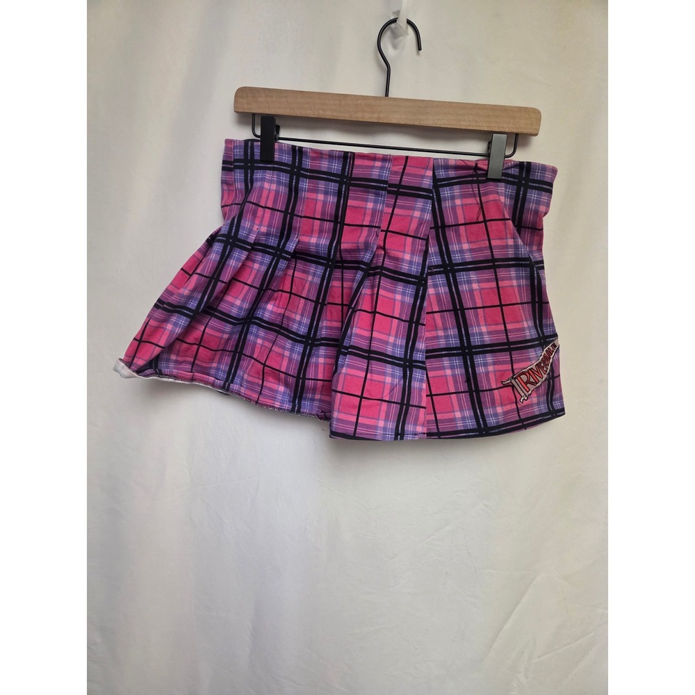 Dolls Kill Archie Comics Plaid Pleated‎ Mini Skirt Pink Purple Buckle L